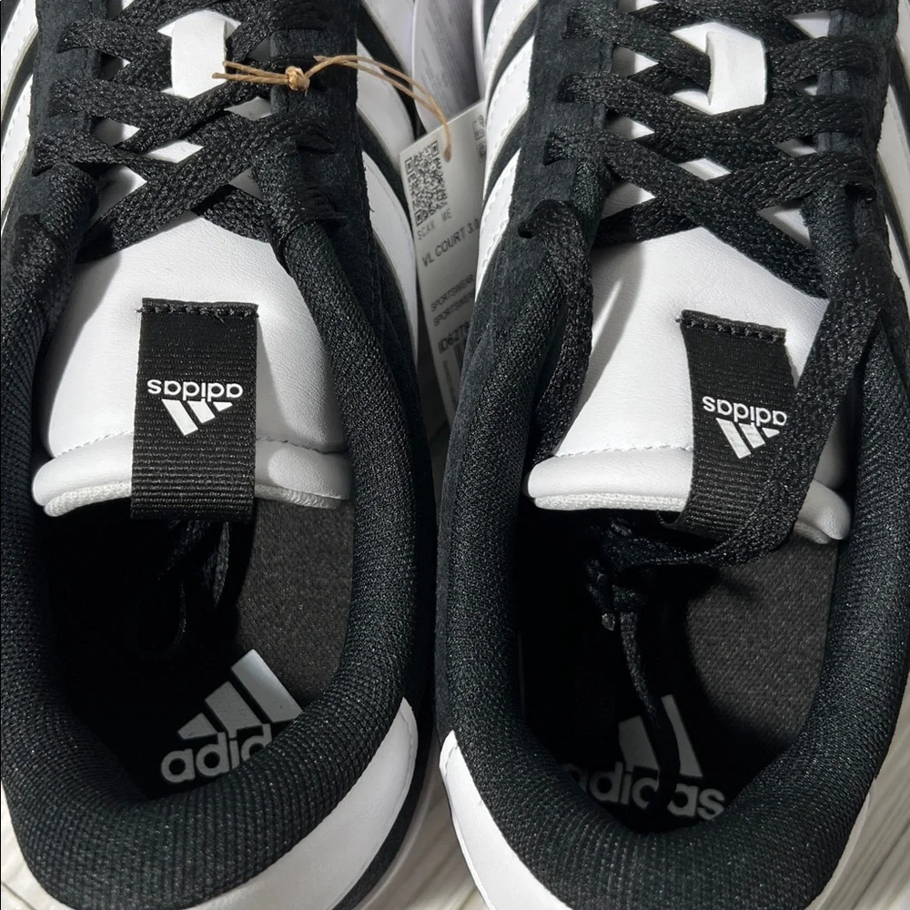 Adidas Men's Classic VL court 3.0 Black White lace up Sneakers size‎ 11.5 ID6278